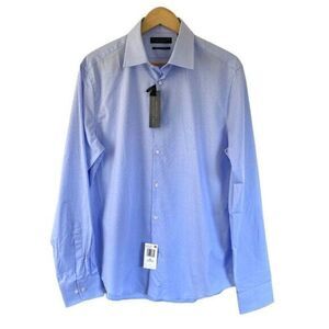 Bloomingdale’s The Men’s Store Blue Slim Fit Stretch Dress Shirt 15.5 New